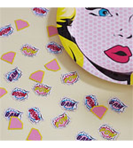 CONFETIS PINK POP ART SUPERHERO 